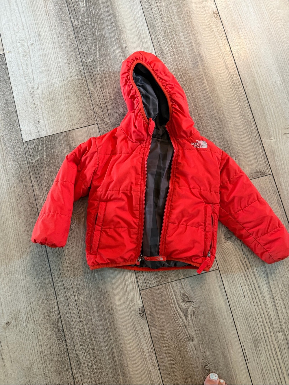 The North Face Kids Red Hooded Puffer Coat